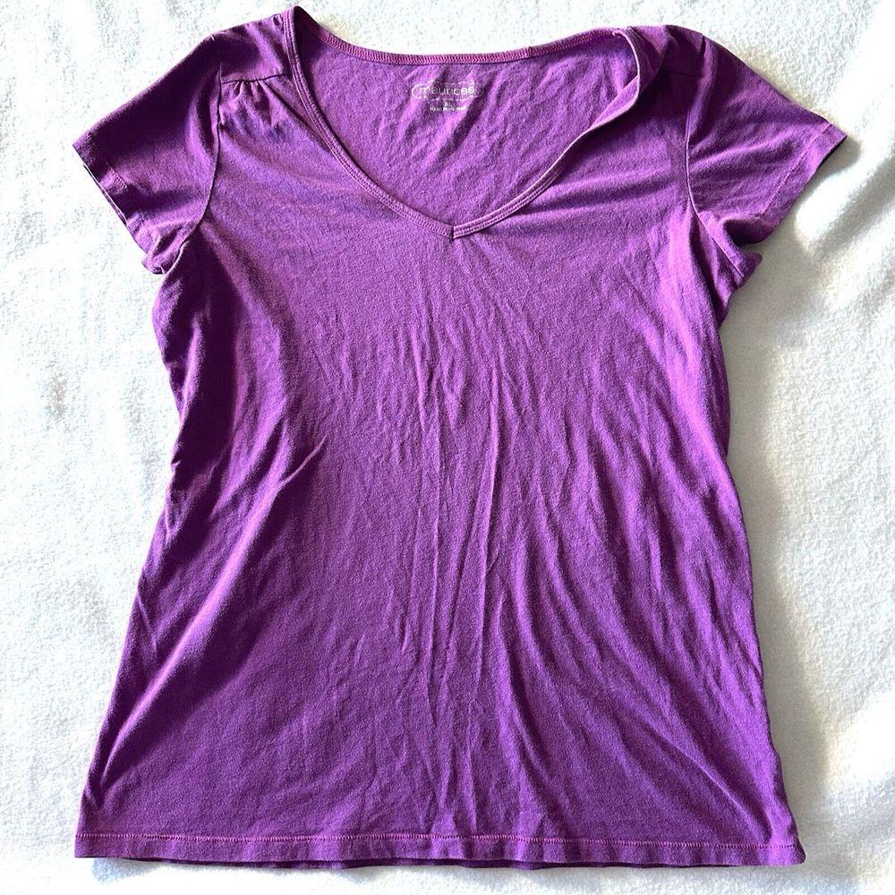 Maurice's Babydoll Tee XL T-shirt Purple Vintage 90s‎ Y2K Single Stitch